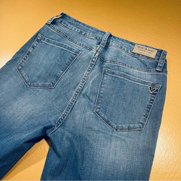 Velvet Heart Premium Denim Racing Striped Sadie Mid Rise Super Skinny Jeans 26 - Picture 4 of 6